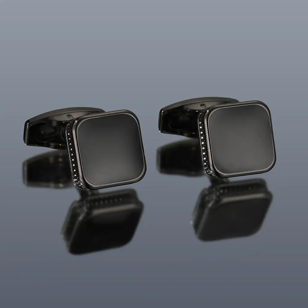 Men's Cufflinks Fashion Square Drop Oil Simple 4 Colors