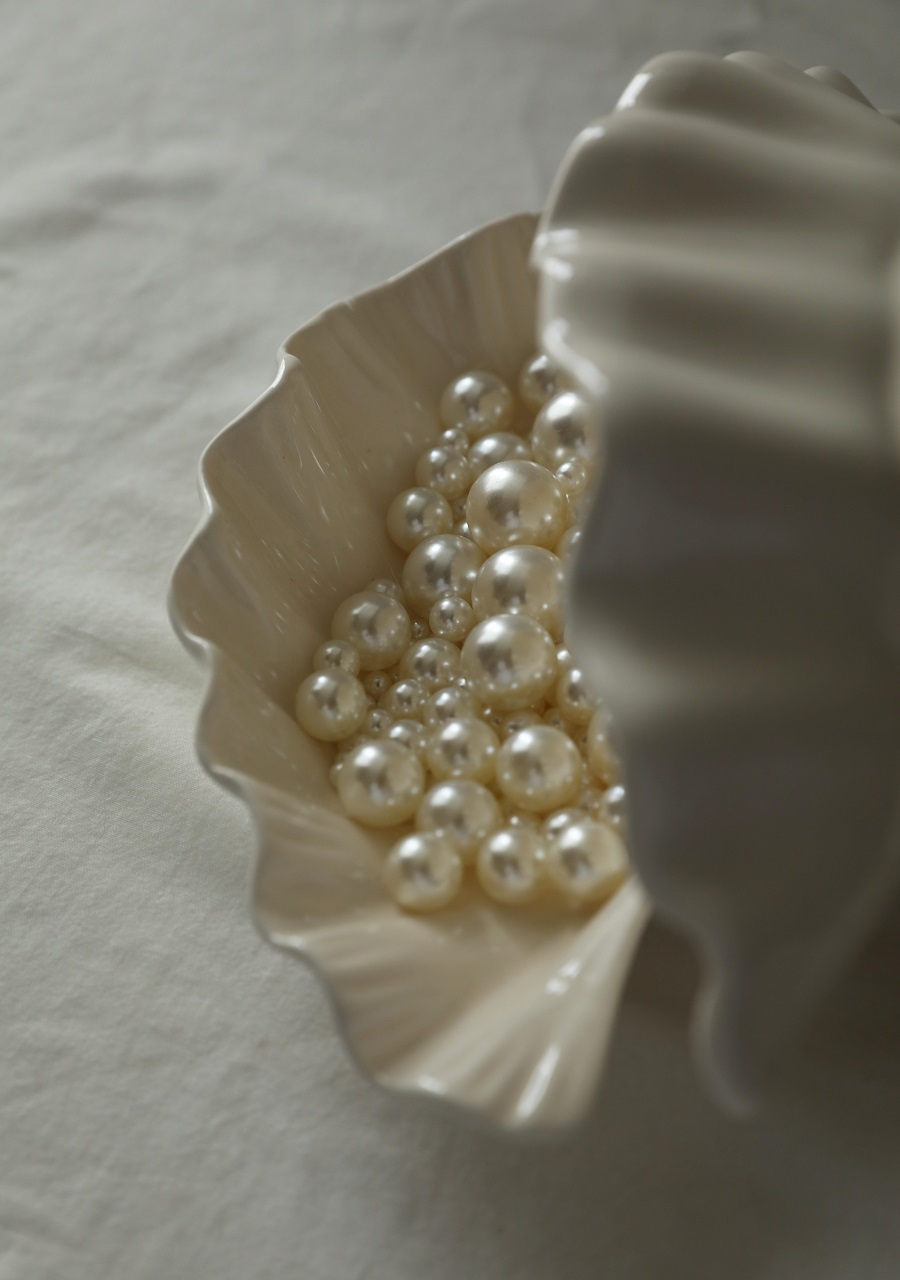 Gentle Cream Color Three-dimensional Shell Retro Ceramic Dinner Plate - Image 9