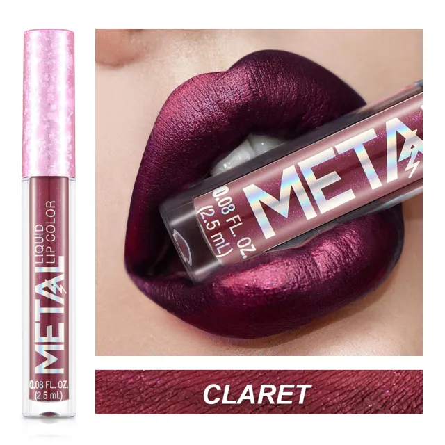 Metal Lip Gloss Waterproof Lipstick Claret - Shop at LoveMi