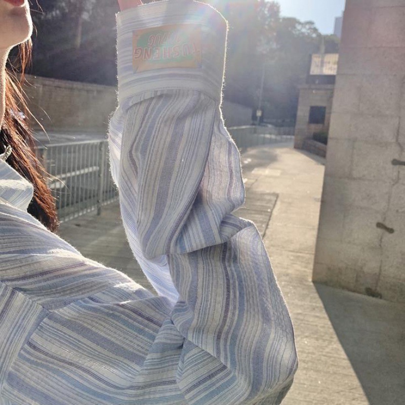 Open Lining Outer Wear Loose Slimming Laid-back Style Shirt Coat