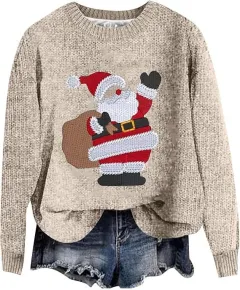 Creative Christmas Men's And Women's Loose Round Neck Sweater - 12 Style-5Xl - View 1
