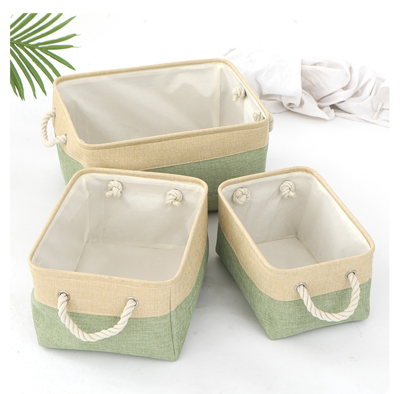 Title 1, New Color Matching Linen Storage Basket Washable