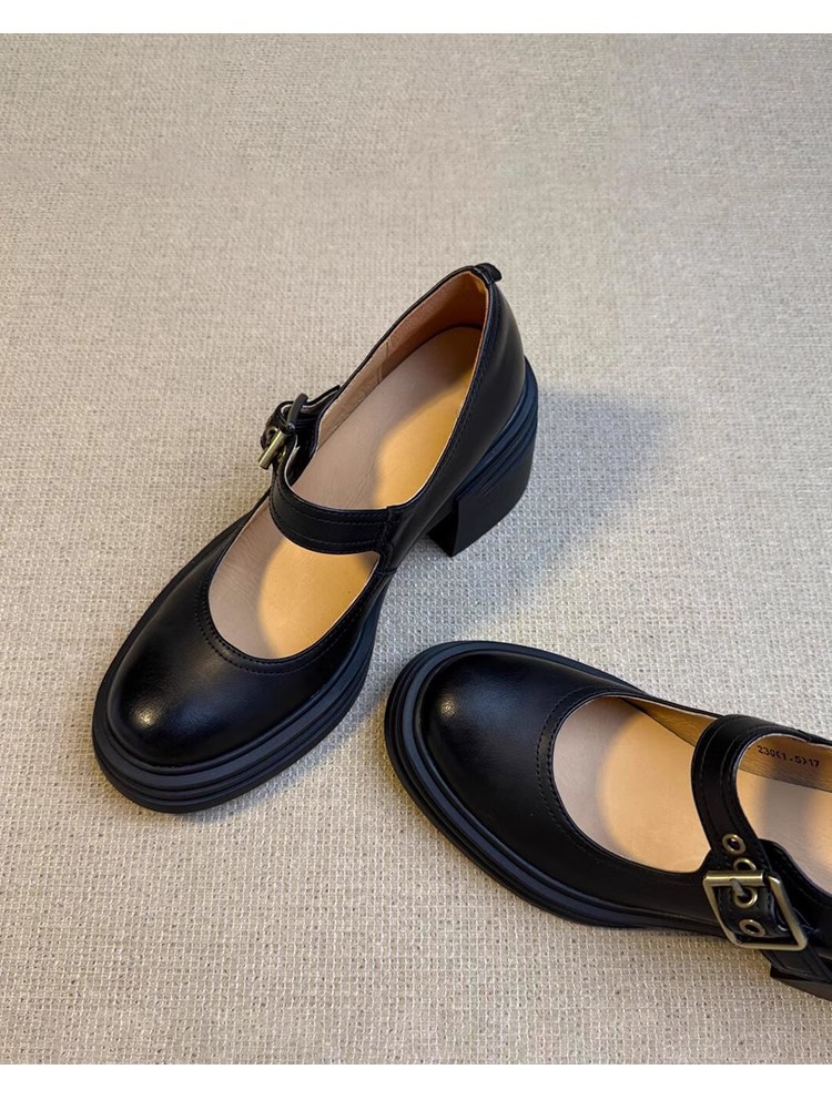 Round-toe High-heeled Mary Jane Shoes For Women — detail view 3