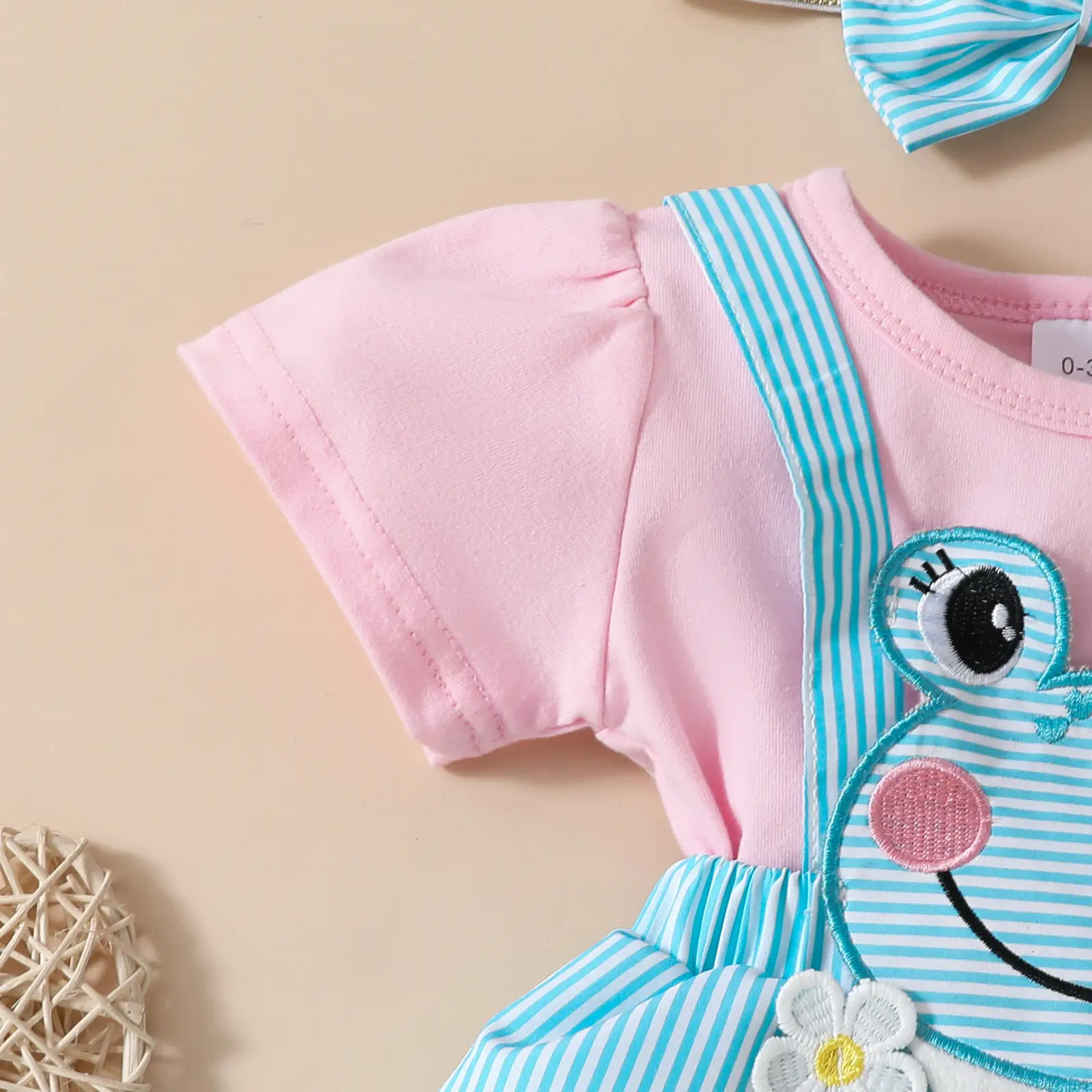Girls' Cute Frog Short-sleeved Double-layer Dress