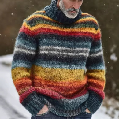 Japanese-Style Contrast-Colored 3D-Printed Turtleneck Top