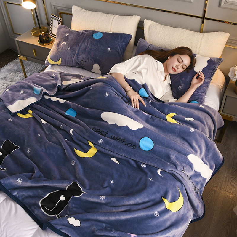 Thickened Flannel Single And Double Nap Blanket