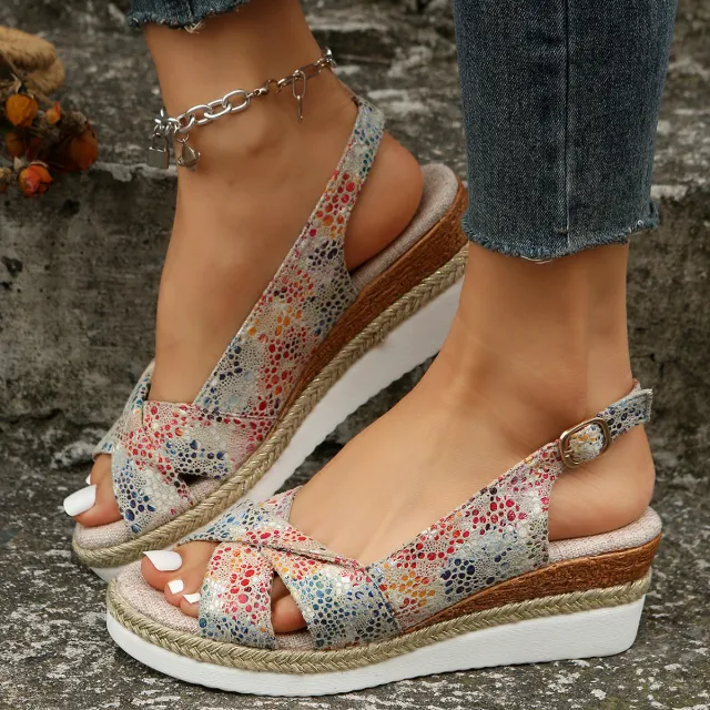 European And American Ladies Sandals Plus Size Cross Wedge Sandals Color 37 - Shop at LoveMi
