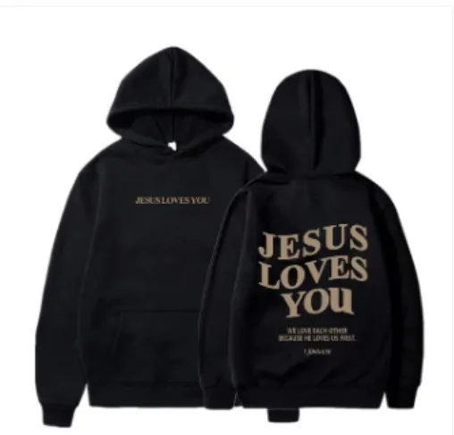 Women's Front And Back Letter Printing Pocket Drawstring Hoodie Black - Shop at LoveMi
