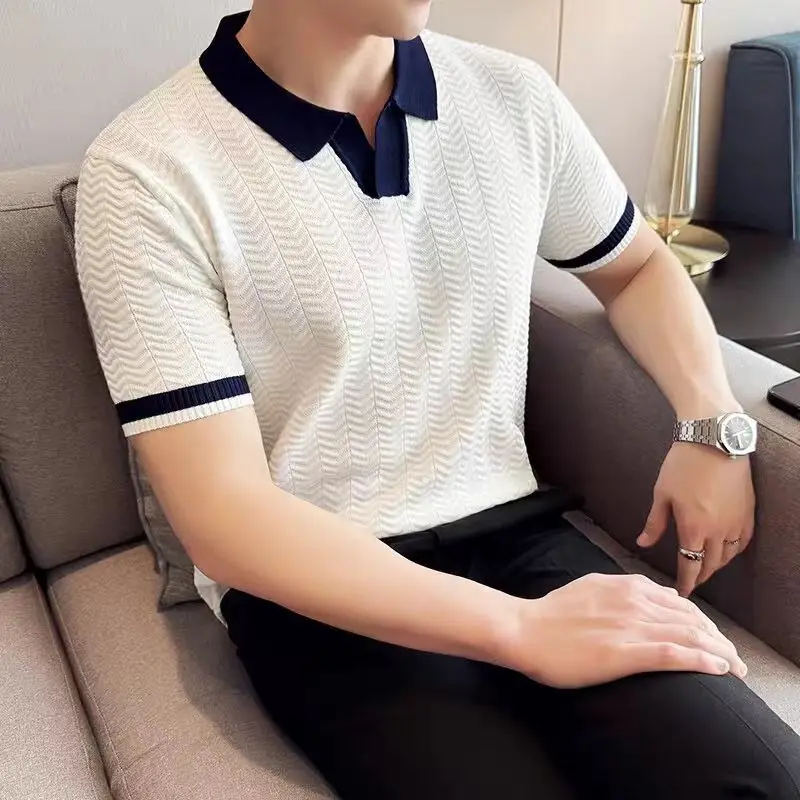 Summer Lightweight Ice Silk Knitted Short Sleeve