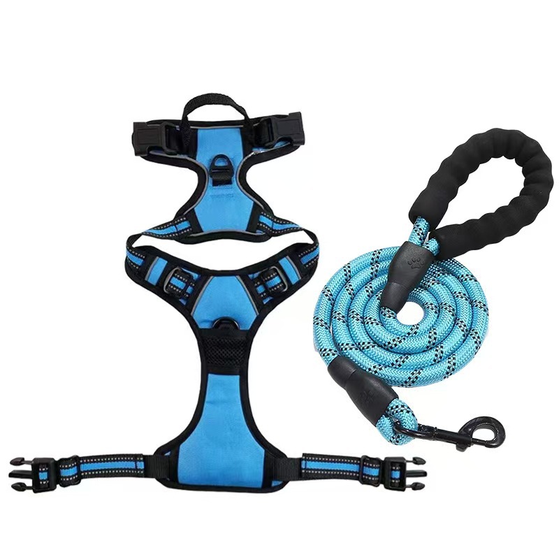 Multi-layer All-in-one Pet Dog Harness and Leash Set - Durable Nylon Walking Rope for Small Medium Large Dogs Outdoor Training 5