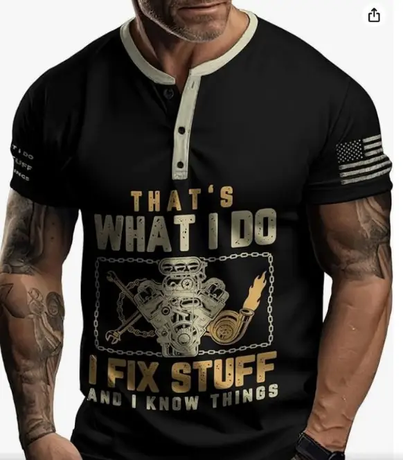 3D Printing Fashion Simple Lapel Button Men's Short Sleeve
