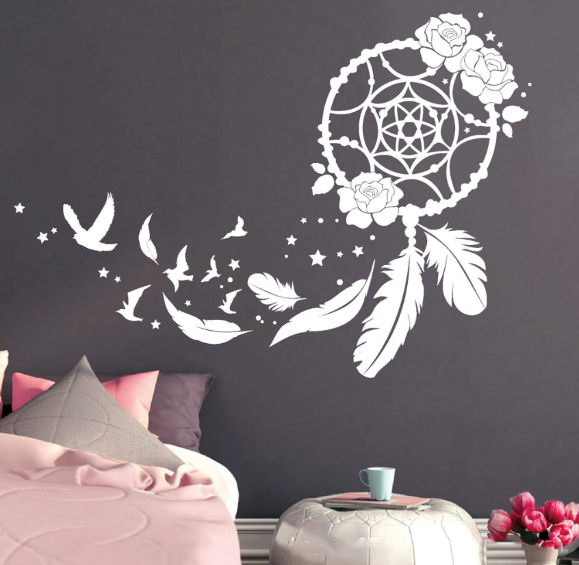 Creative Dream Catcher Feather Pattern Wall Stickers - Image 2
