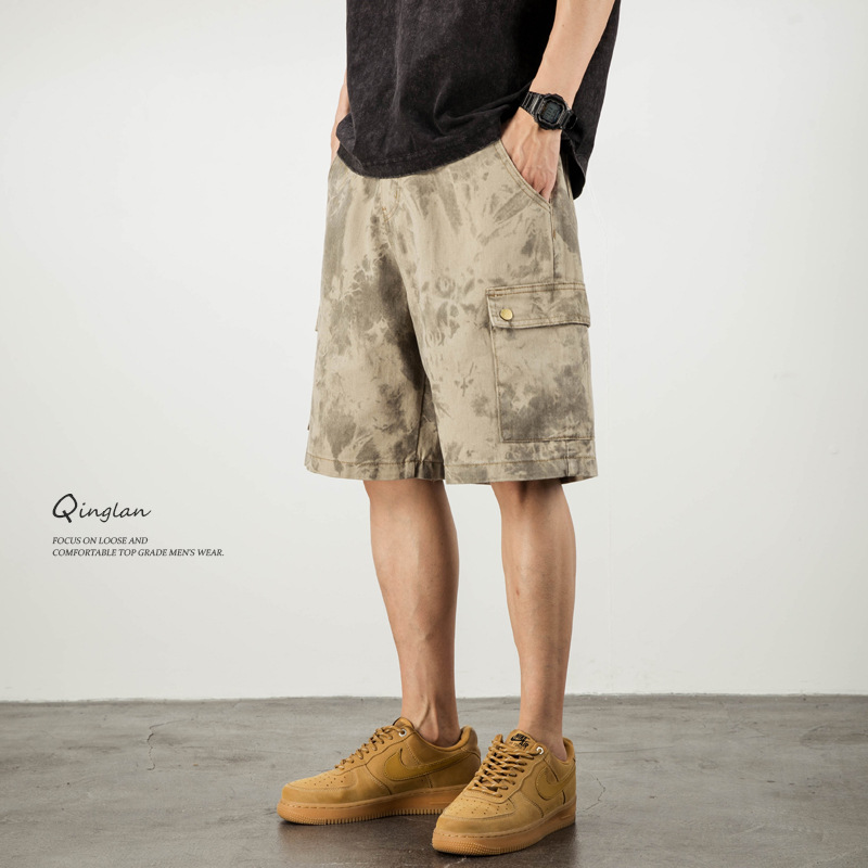 Men's Loose Desert Camouflage Denim Shorts