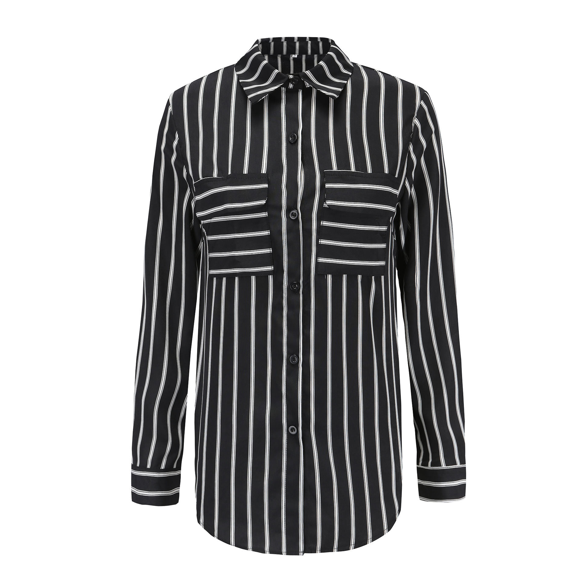 Title 20, Sexy vertical stripe shirt V-Neck long sleeve t...