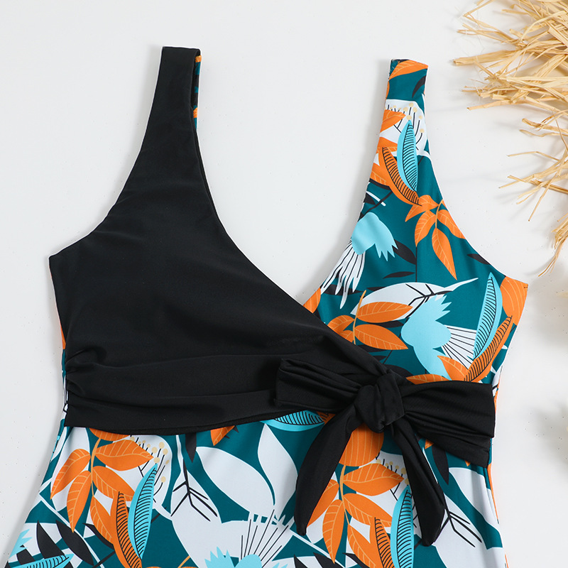 Women's High Waist Polyester Printed One-piece Bikini - Image 10