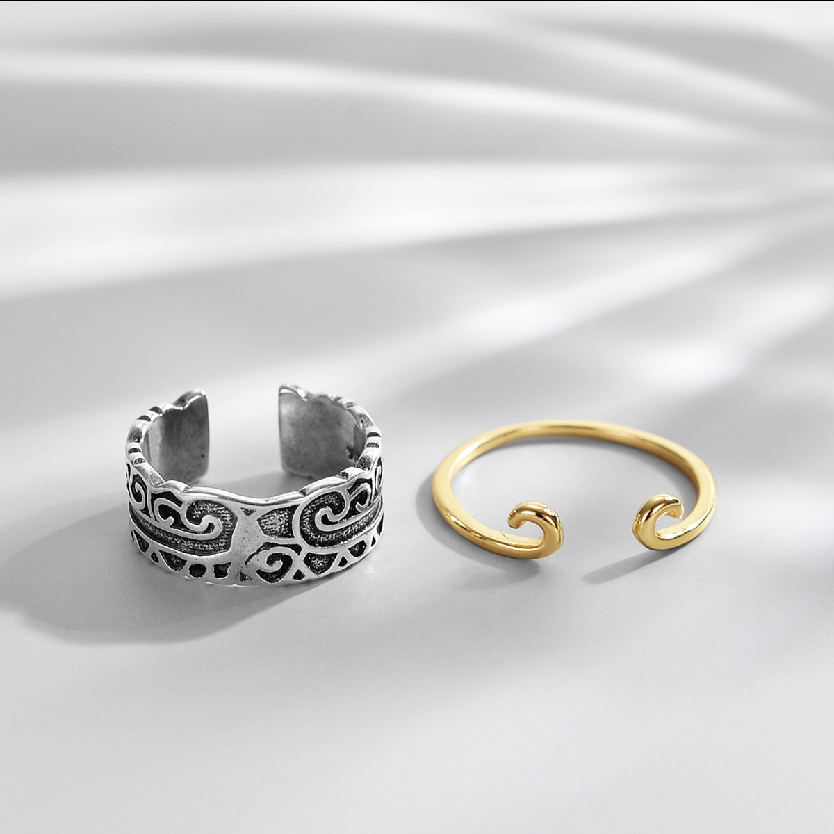 Open Personalized Handmade Points Gold Ring Female
