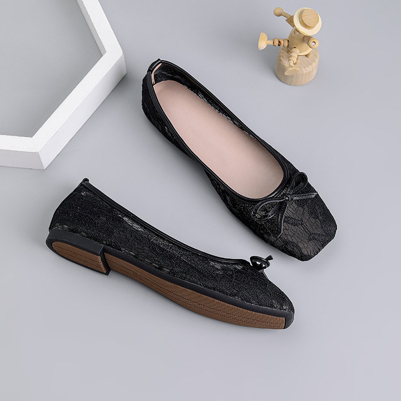 Mesh Square-Toe Ballet Flats, picture 3 of 6