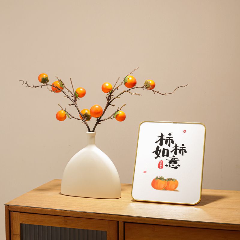 Minimalist Modern Money-Attracting Artificial Persimmon Vase Ornament