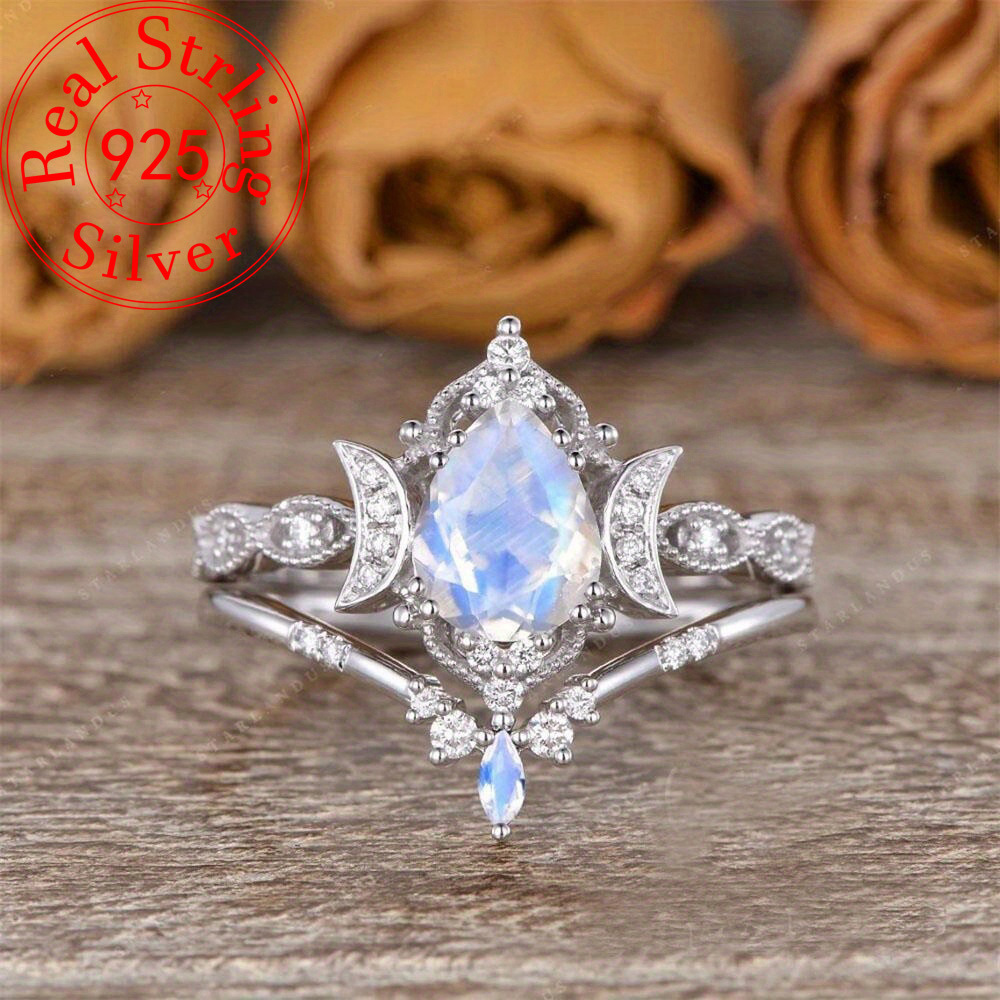 925 Sterling Silver Moon Crown Fashion Exquisite Ring