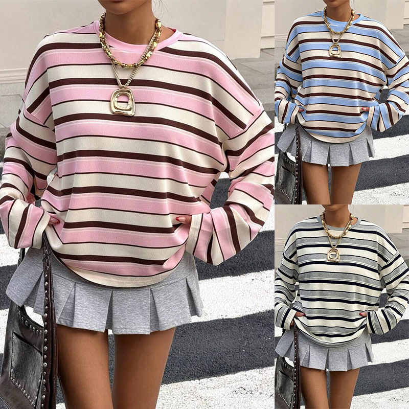 Crew-Neck Colorblock Pullover Sweatshirt