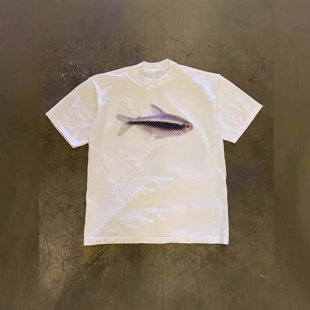Oversized Short-sleeve T-shirt With A Little Fish