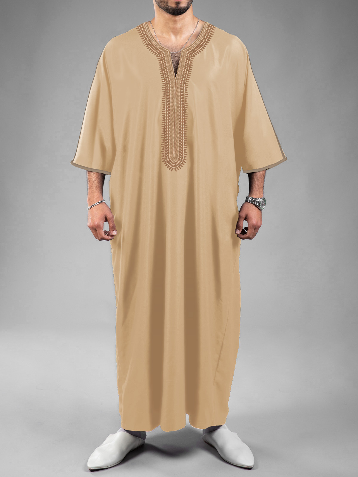 3D Digital-Print Ethnic Moroccan Mens Robe