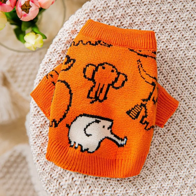 Dog Clothes Rabbit Sweater Small Puppies Teddy Orange Elephant - Shop at LoveMi