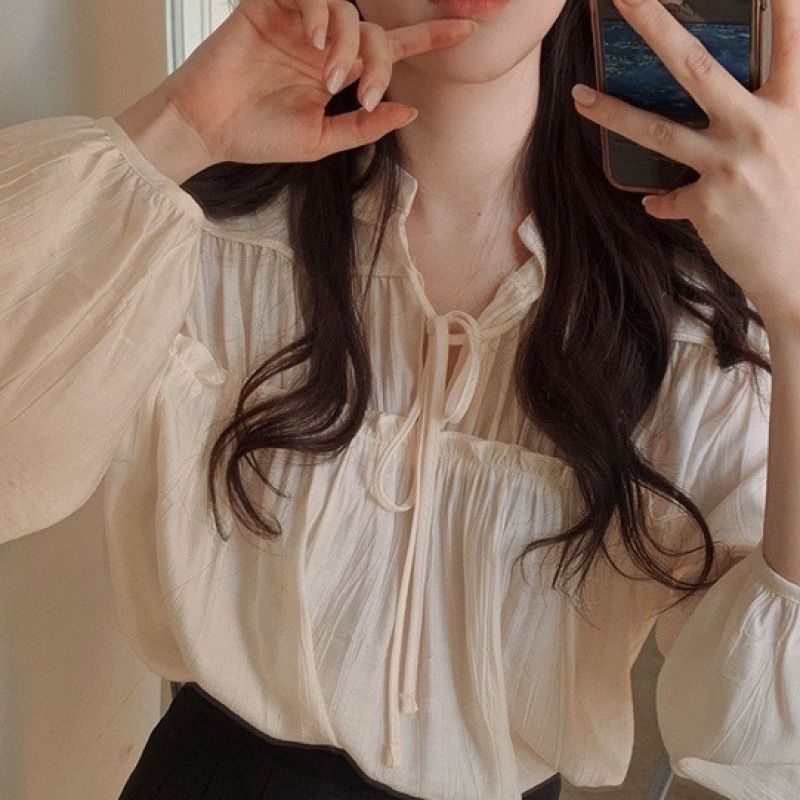 Spring Loose Youthful-looking Puff Sleeve Top