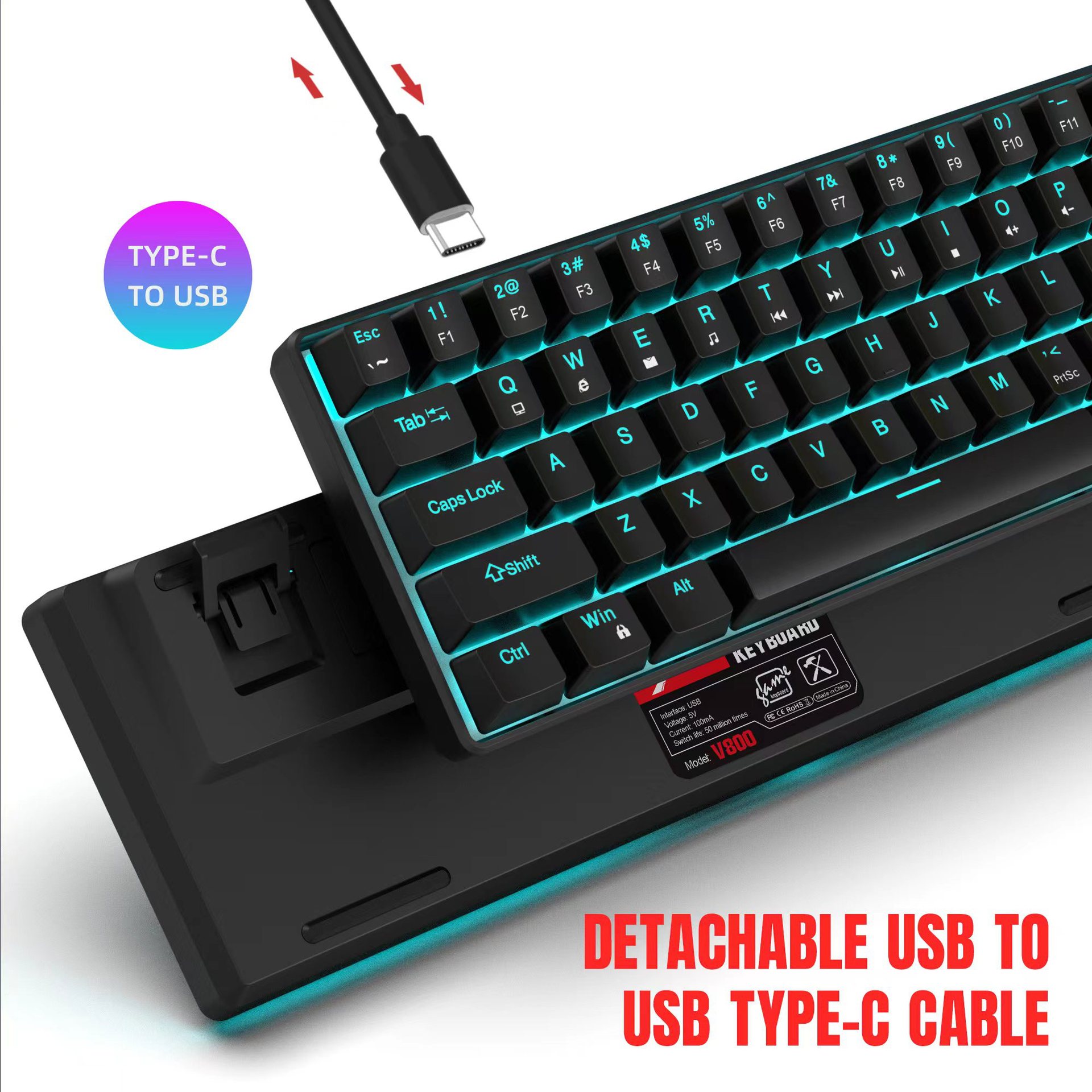 Title 15, Mechanical Gaming Keyboard Double Injection Key...