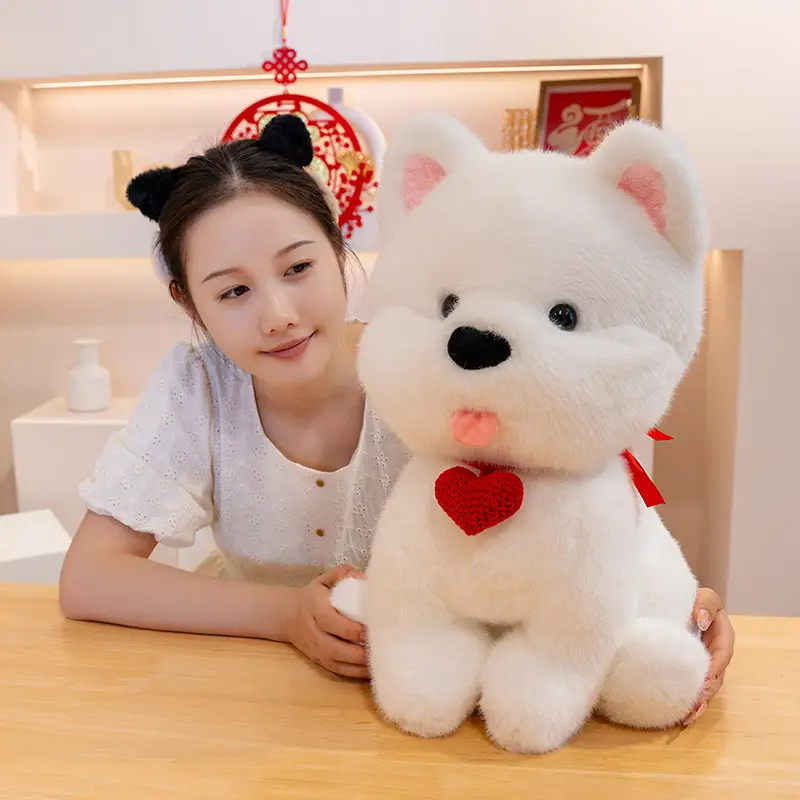 Lovely West Highland White Terrier Plush Toy With Tongue Out