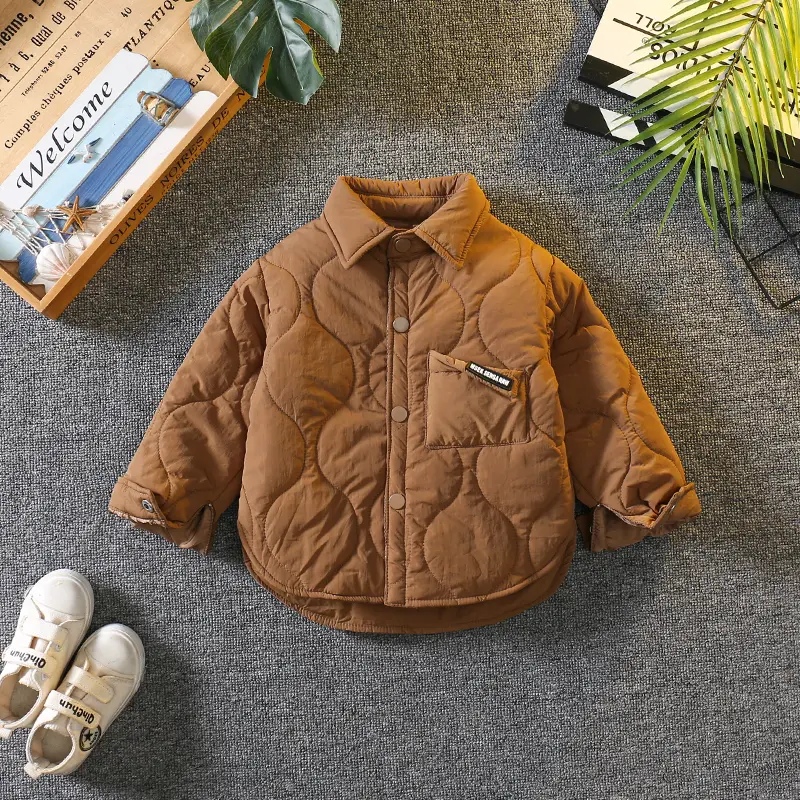 Boys Puffer Jacket Children Thin Cotton Clothing Fashionable Thickened