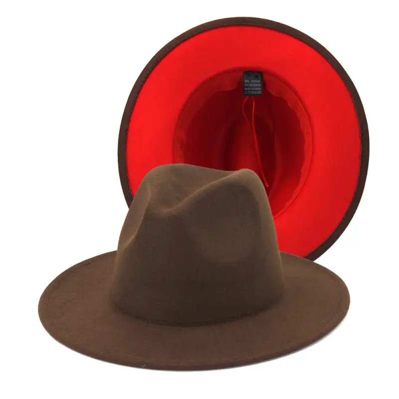 Divpusēja, krāsā saskaņota fedora cepure ar