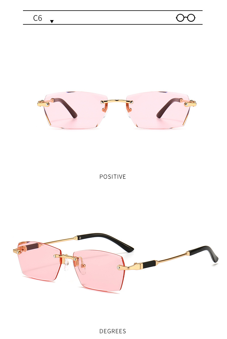 Title 15, Frameless Trim Sunglasses Personality Jelly Color