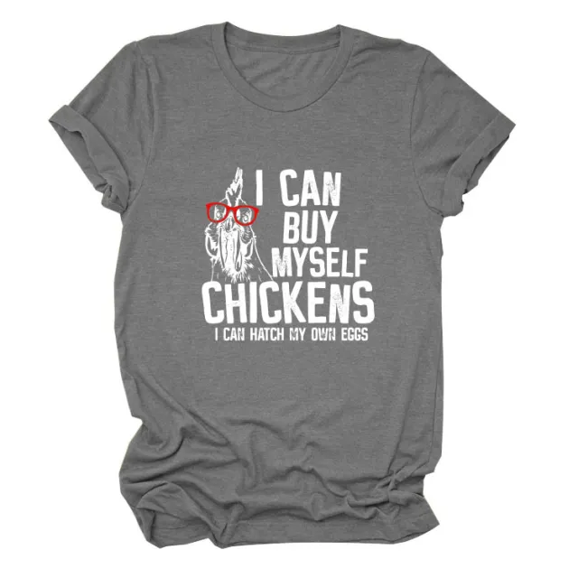 Printed Loose Short sleeved T shirt Dark Gray White - Shop at LoveMi