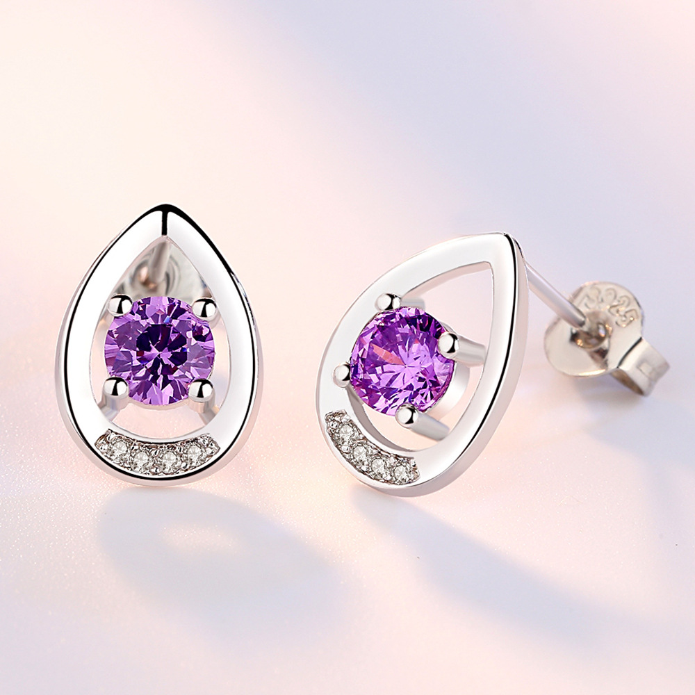 Stylish Water Drop Simple Zircon Ear Studs
