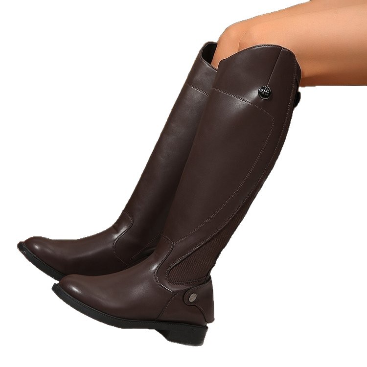 Leather Knee-High Riding Boots