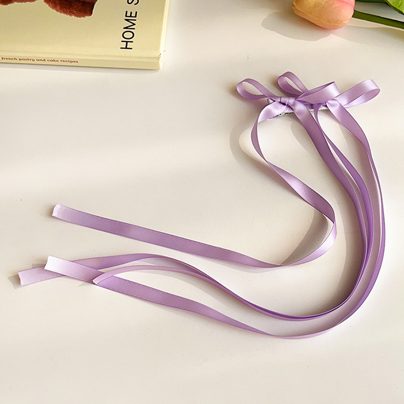 Braided Hair Ribbon Bow Barrettes Purple - Shop at LoveMi
