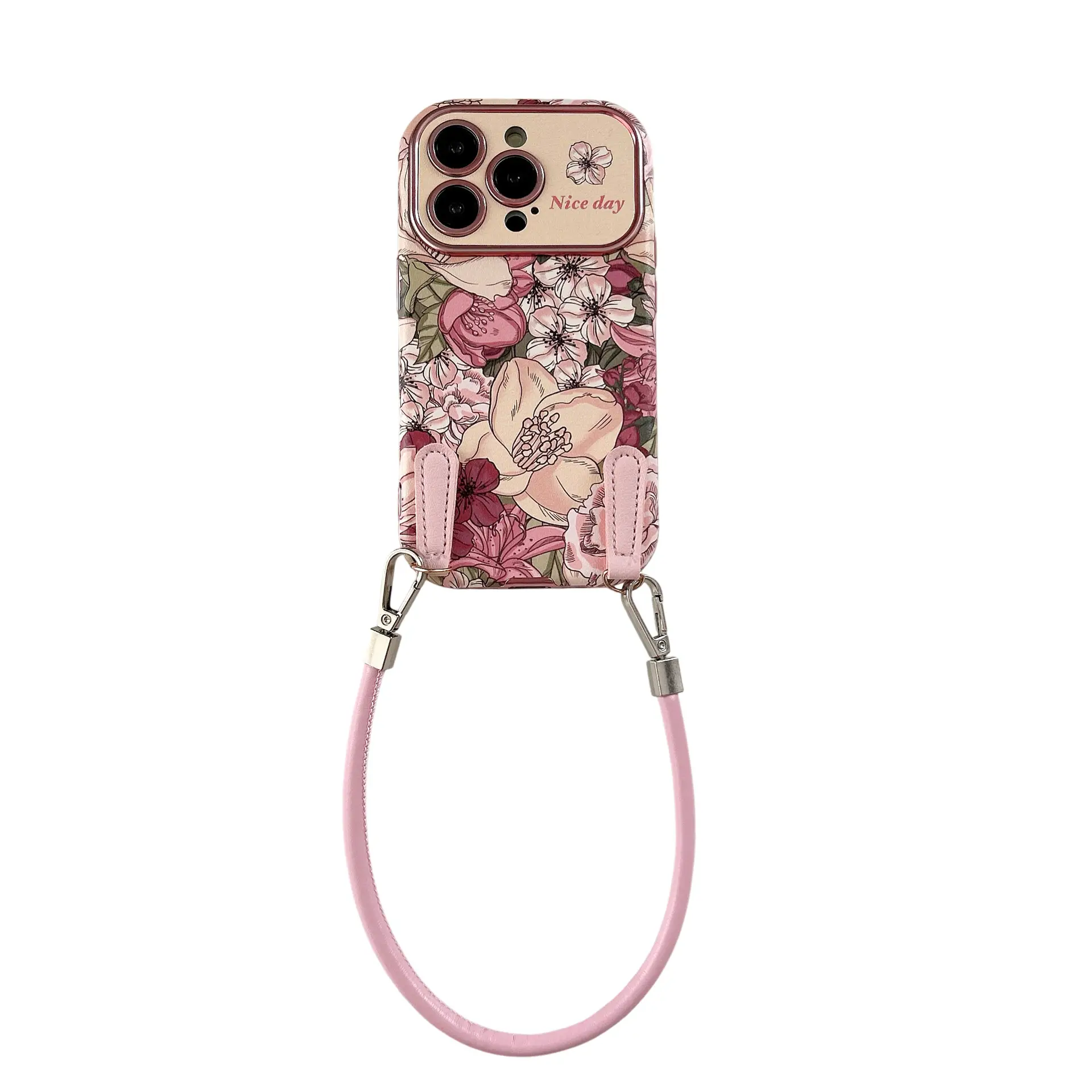 Retro Oil Painting Flowers Leather Phone Case