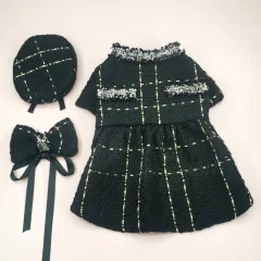 Cat Accessories Classic Style Matching Hat Coat Skirt - Black Bow Tie Hat - View 1