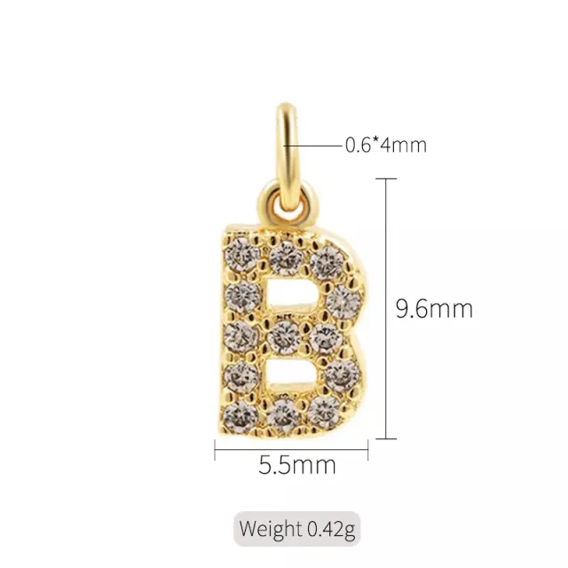 Simple Micro Inlaid Zircon English Pendant Necklace H10309B - Shop at LoveMi