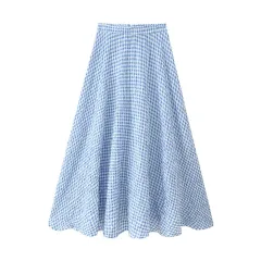 New Small Plaid Top Cape Skirt Suit - Skirt - View 1