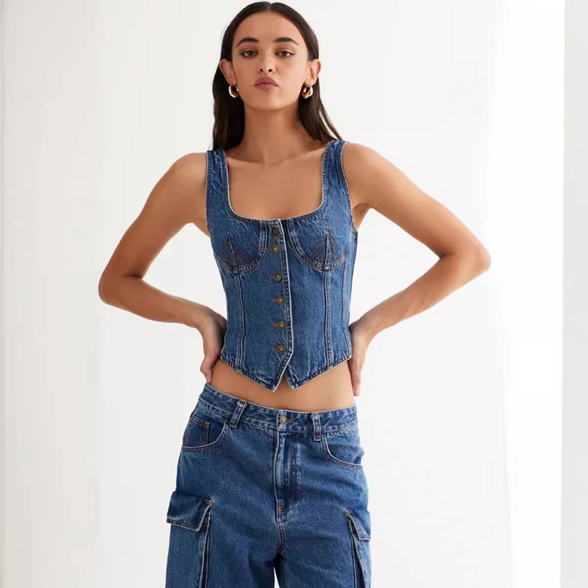 Women's Fashion Slim Fit Denim Vest