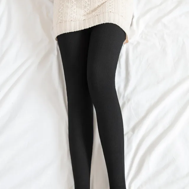 Pregnant Women's Pantyhose Cotton Vertical Stripes Autumn And Winter Black Romper - Shop at LoveMi