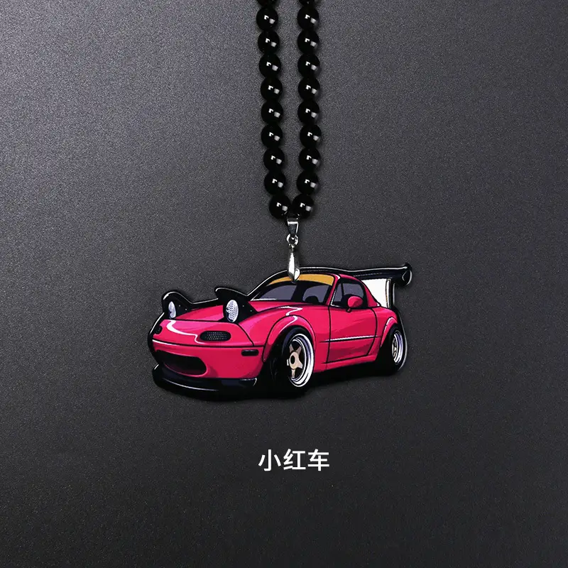 Double-sided Acrylic Rearview Mirror Pendant Personalized Creative Graffiti Car Pendant Modified Car Trend Pendant Listing