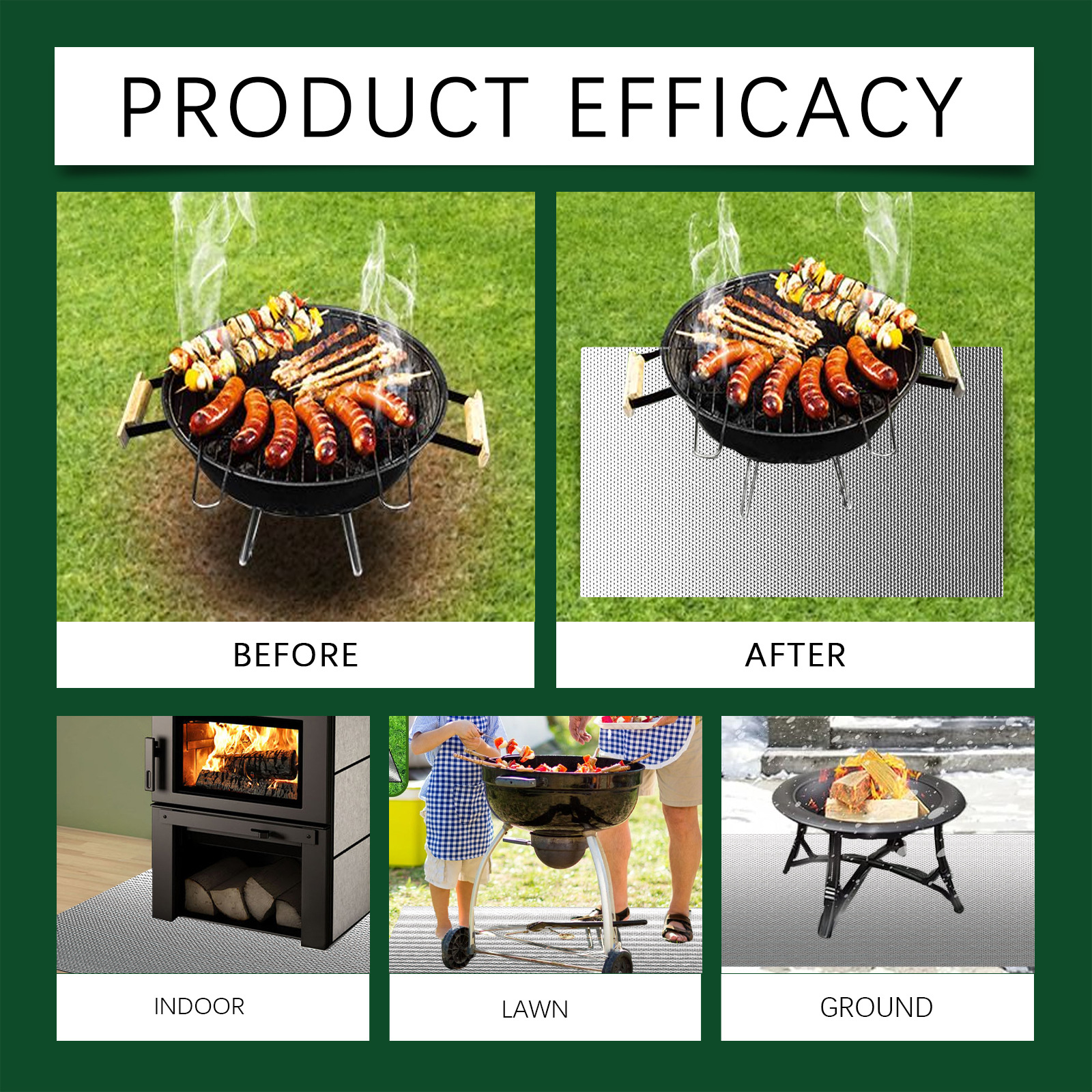 Title 8, Portable Barbecue Fireproof Pad Outdoor Lawn