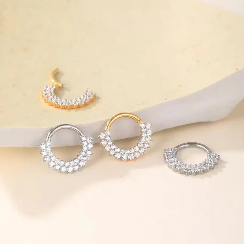 G23 Titanium Alloy Zircon Nose Stud