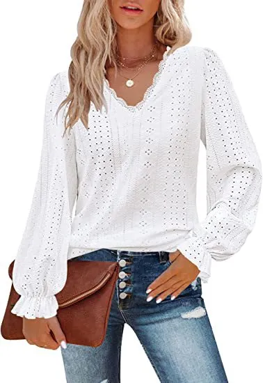 European And American Style Women V neck T shirt White - Shop at LoveMi