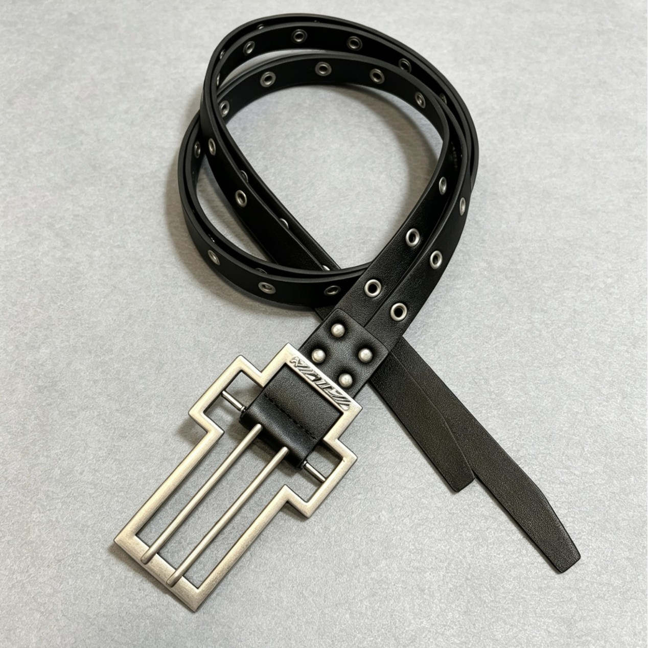 Fashionable Double-prong Buckle Belt Trendy Punk Style