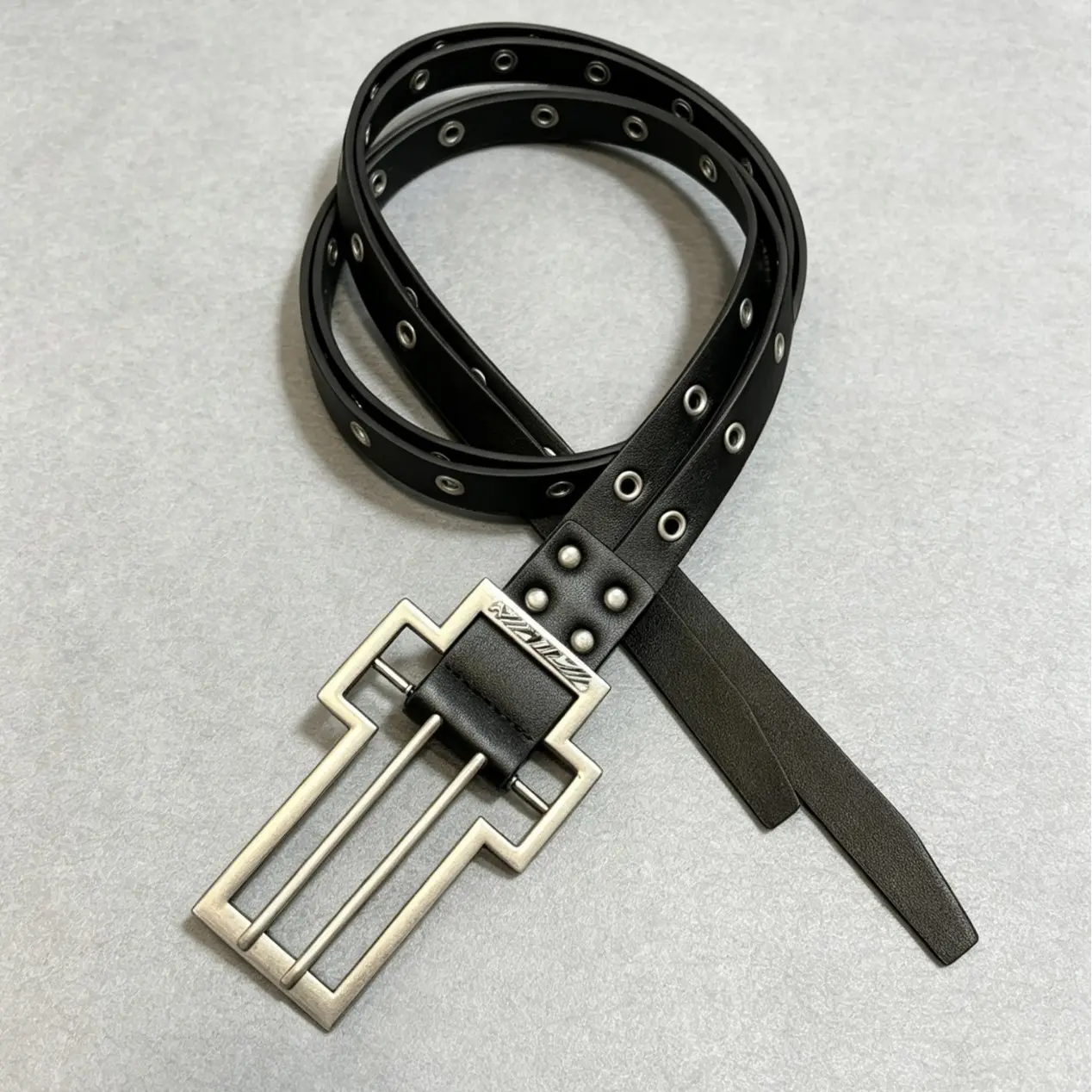 Fashionable Double-prong Buckle Belt Trendy Punk Style
