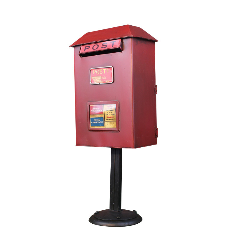Retro tin mailbox piggy bank - vintage metal money box